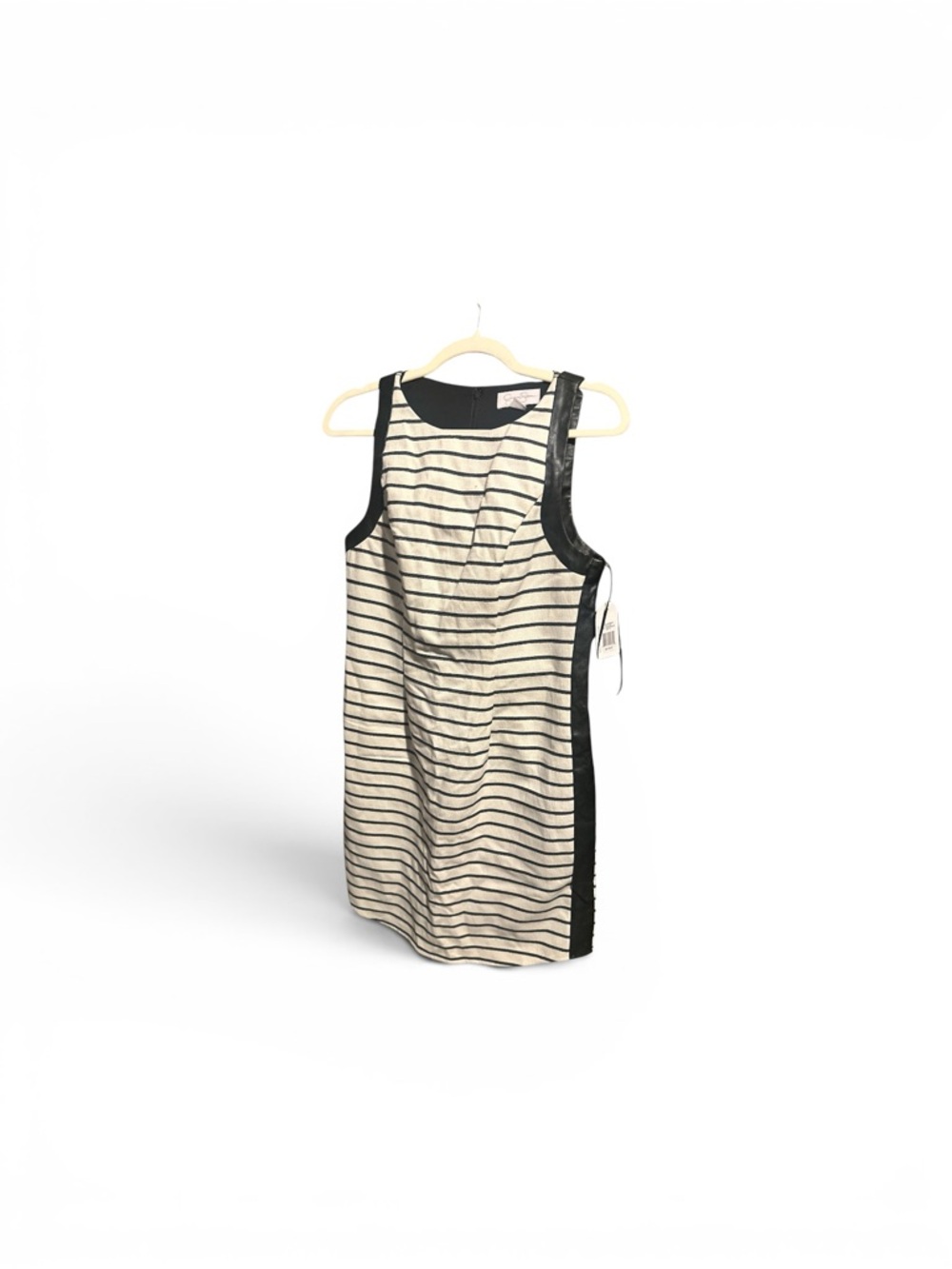 NWT Jessica Simpson Black and Cream Striped Sleeveless Dress